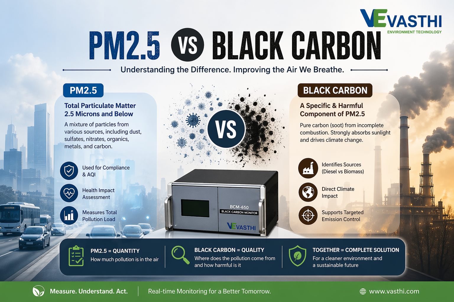 Difference Between PM2.5 and Black Carbon in Air Quality Monitoring